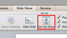 Set Up Show button