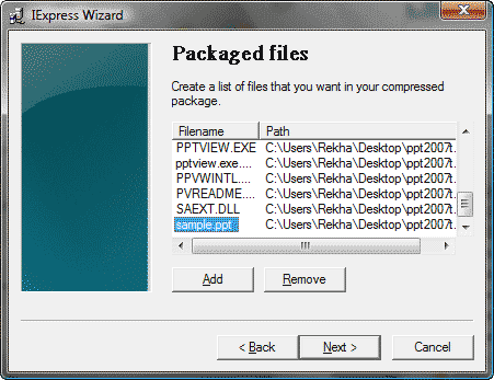 Package files Package files