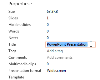 Presentation Title can be edited