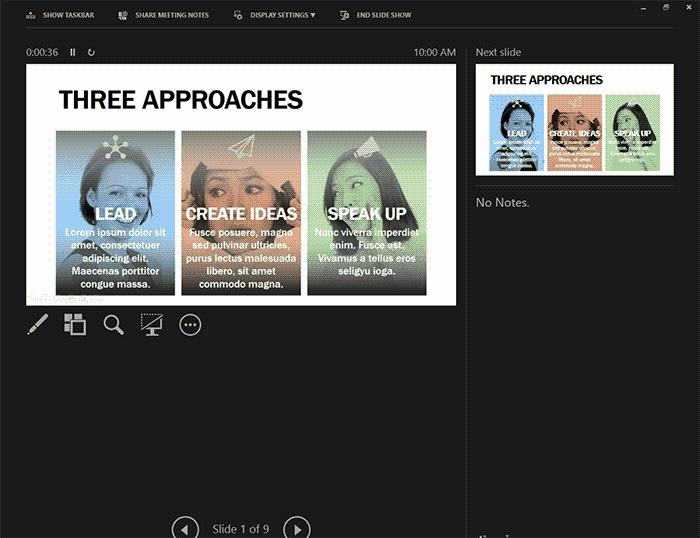 Presenter View while presenting online