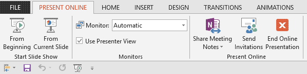 Present Online tab of the Ribbon