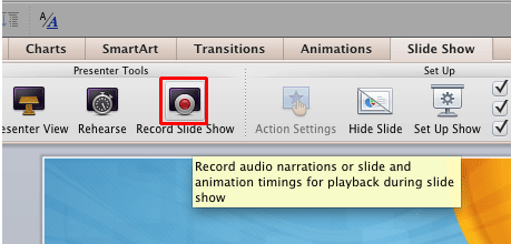 Record Slide Show button