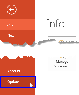 Choose File | Options