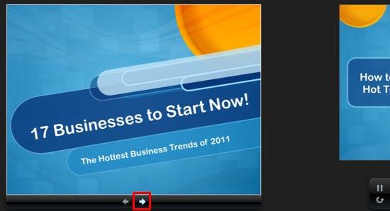 Right-arrow below the Audience view area