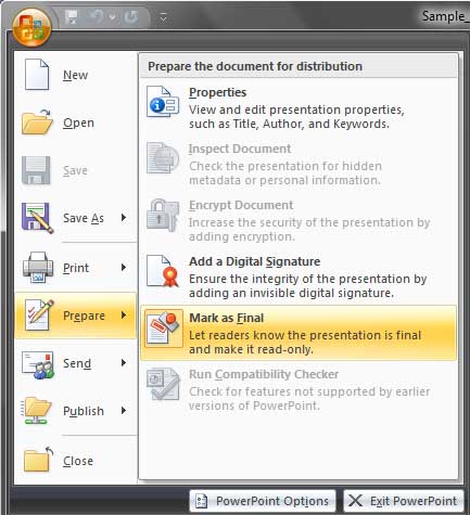 Mark as Final Mark as Final