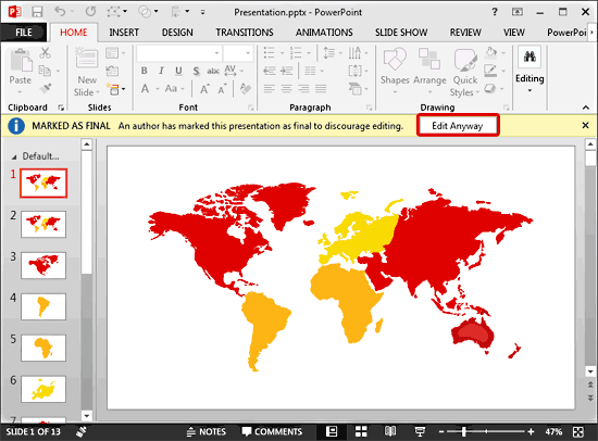 Edit Anyway button Edit Anyway button