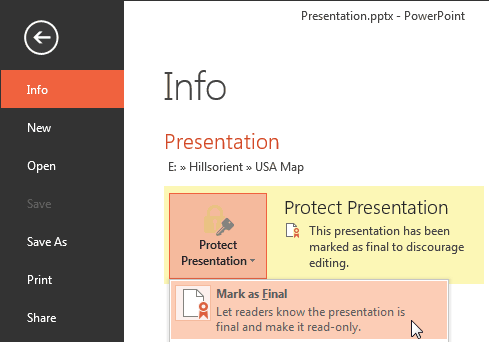 Mark as Final Mark as Final