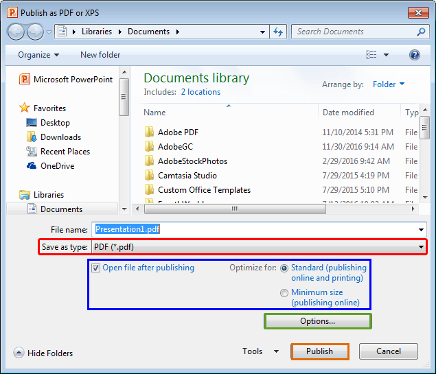 Publish as PDF or XPS Publish as PDF or XPS