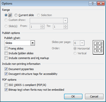Options Dialog box