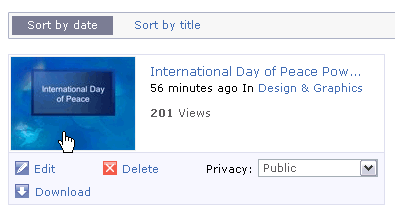 Select the presentation to share Select the presentation to share