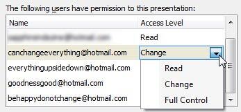 Access Level drop-down list