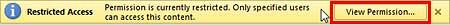 View Permission button within the yellow strip View Permission button within the yellow strip