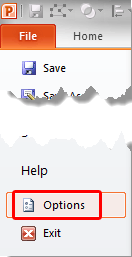 Choose File | Options Choose File | Options
