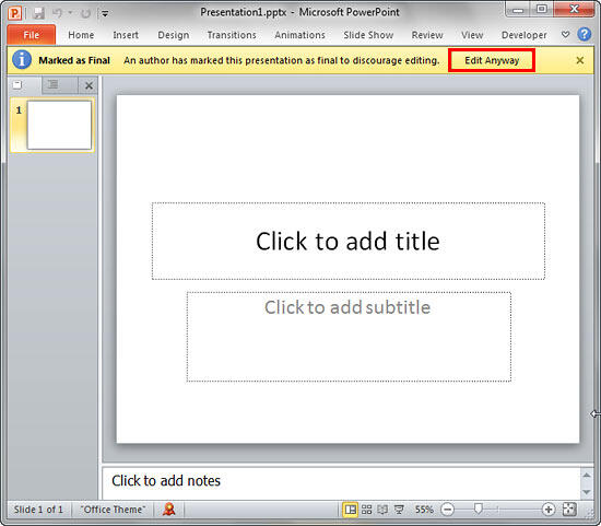 Presentation with a yellow strip above Slide Area Presentation with a yellow strip above Slide Area