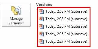 List of autosaved presentations List of autosaved presentations
