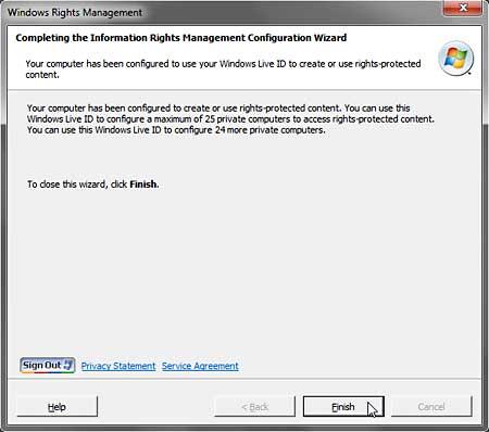 Windows Rights Management service activation completed Windows Rights Management service activation completed