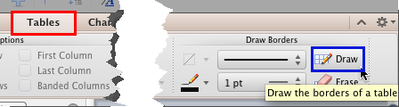 Draw button is used to draw borders of a table Draw button is used to draw borders of a table