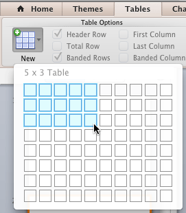 Highlighted cells indicate the number of columns and rows being added Highlighted cells indicate the number of columns and rows being added