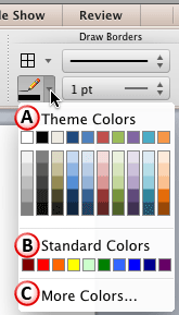Line Color drop-down gallery