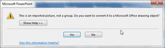 Microsoft PowerPoint message window