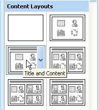 Tool tip displaying the name of the layout