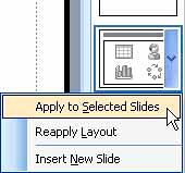 Apply to Selected Slides option