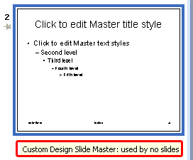 Default name given to the new Slide Master