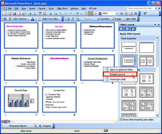 Reapply Layout option