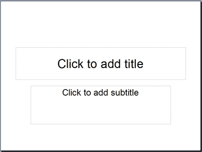 The first slide of a new presentation is usually a Title slide