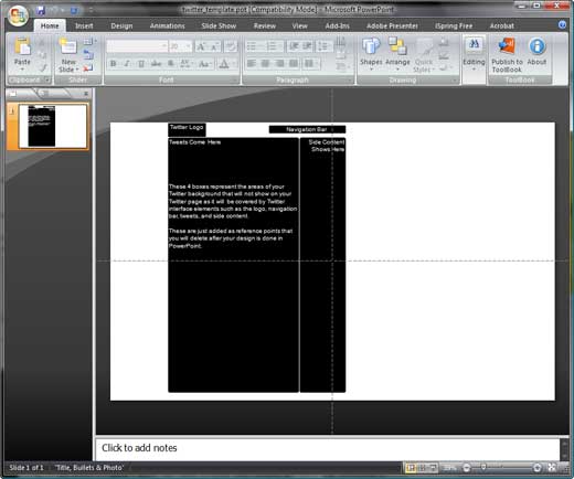 The POT file you downloaded works as a template to create a Twitter background The POT file you downloaded works as a template to create a Twitter background