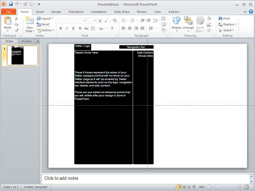 The POT file you downloaded works as a template to create a Twitter background