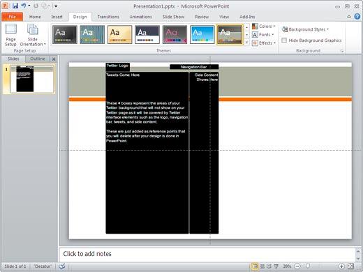 Template applied to Twitter template