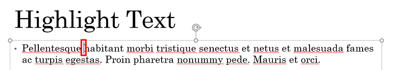 Blinking insertion cursor in PowerPoint 365 for Windows