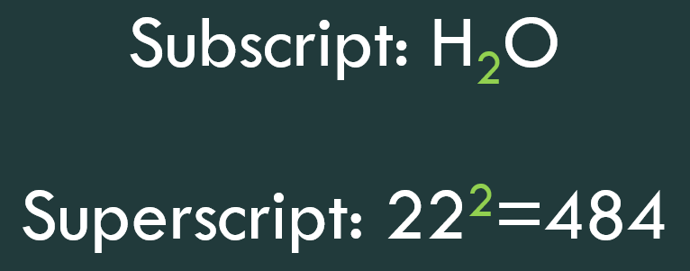 Format text as subscript and superscript in PowerPoint 365