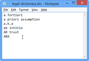 New dictionary with words added New dictionary with words added