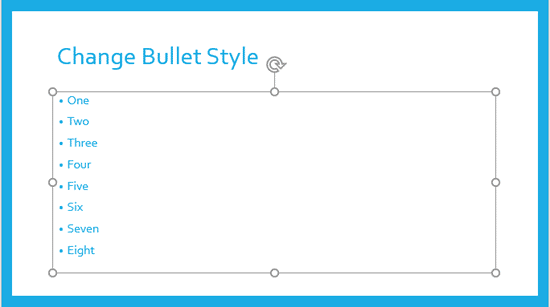 Slide with bulleted text