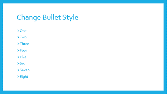 Bullet style changed