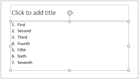 Slide with numbered text Slide with numbered text