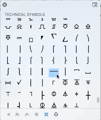 Locate the em dash in the Character Viewer Locate the em dash in the Character Viewer