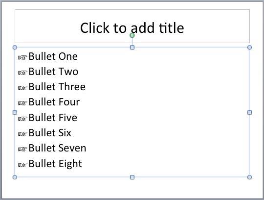 Bullets changed to White Right Pointing Index Bullets changed to White Right Pointing Index