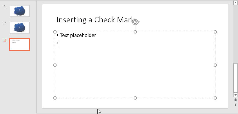 Place your insertion point 