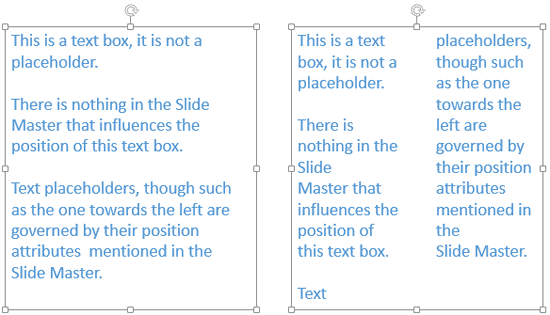 Compare the same text container with and without columns Compare the same text container with and without columns