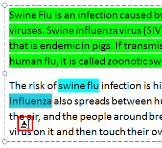 Cursor after clicking the Format Painter button Cursor after clicking the Format Painter button