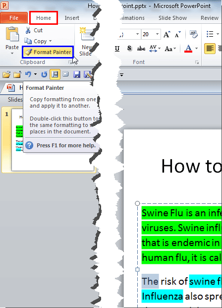 Non-highlighted text selected Non-highlighted text selected
