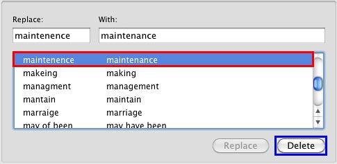 Word pair selected for deletion Word pair selected for deletion