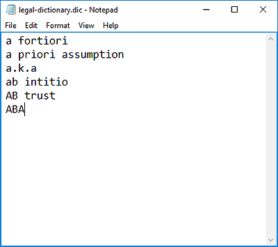 New dictionary with words added New dictionary with words added
