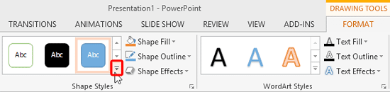 More button for Shape Styles