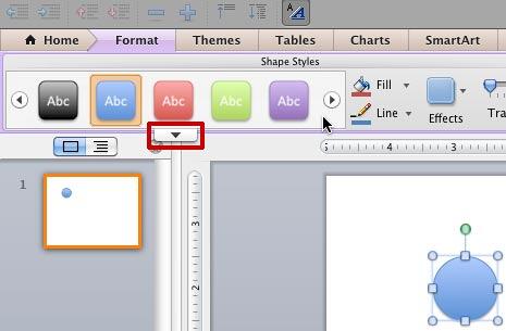 Shape Styles within the Format tab