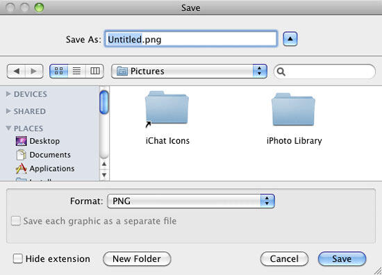 Save the picture as PNG
