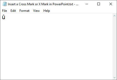 Add an &ucirc; (u circumflex) character in Notepad